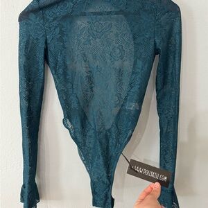 Dolls Kill Deep Teal Lace Bodysuit